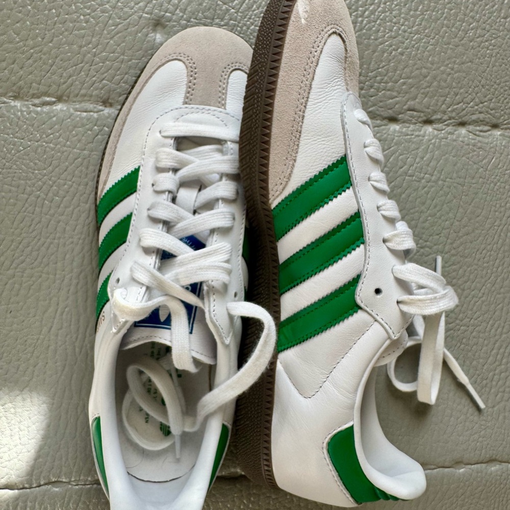 Adidas White and Green Sneakers